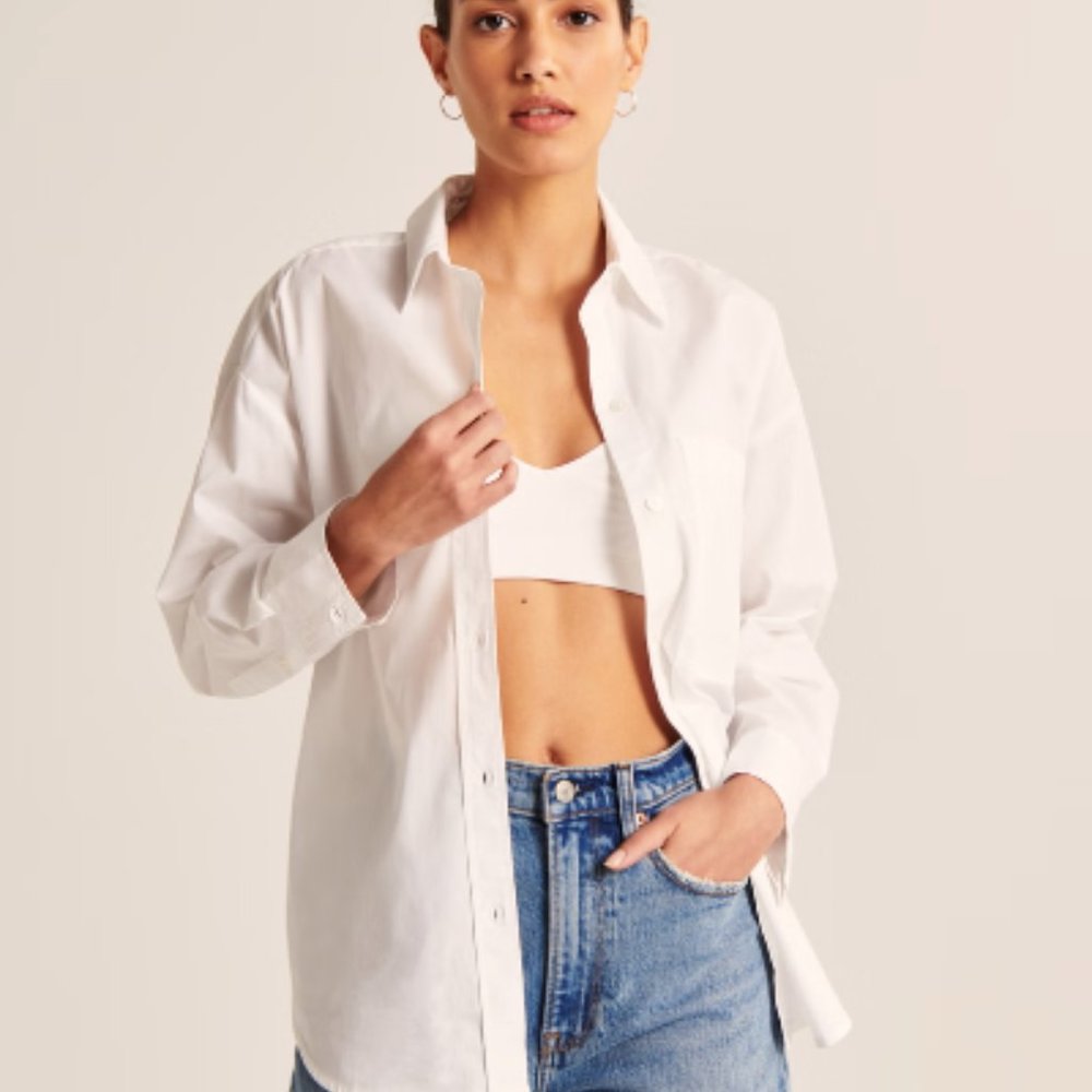 NWT Abercrombie Oversized Poplin Button-Up Shirt